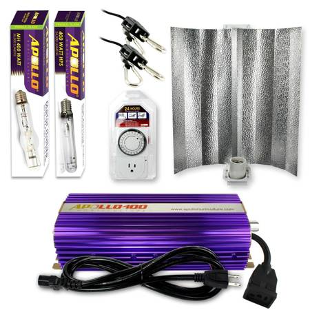 Apollo Horticulture 400w MH HPS Grow Light System Set Kit for Plants